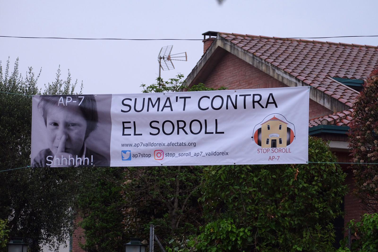 Campanya dels veïns de Valldoreix contra el soroll de l'autopista FOTO: Cedida
