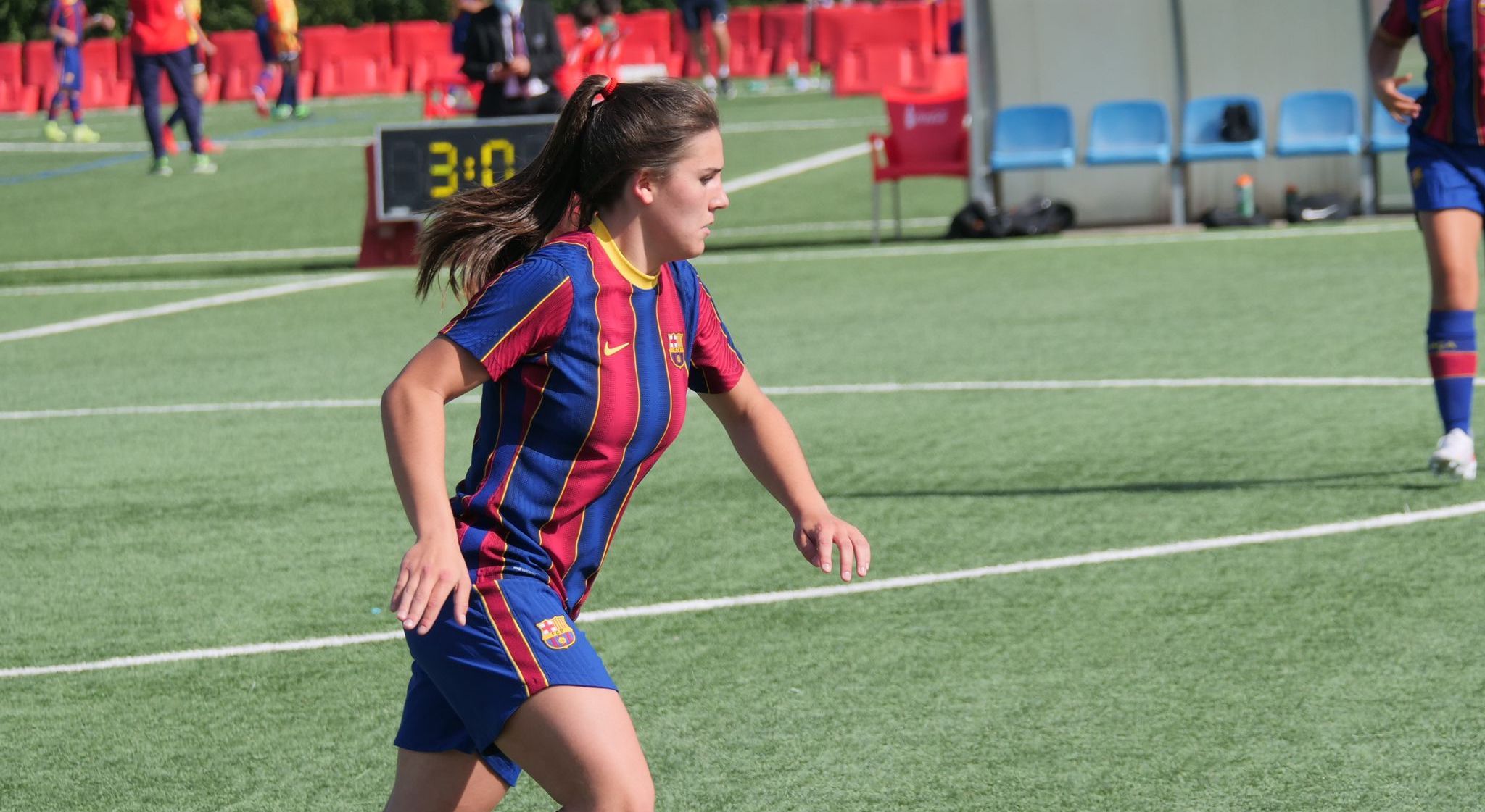 Adriana Ranera en un partit amb el FC Barcelona juvenil. FOTO: Cedida.