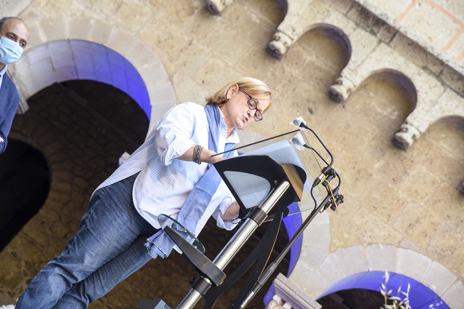 Record a Arcadi Oliveres. Foto: Bernat Millet.