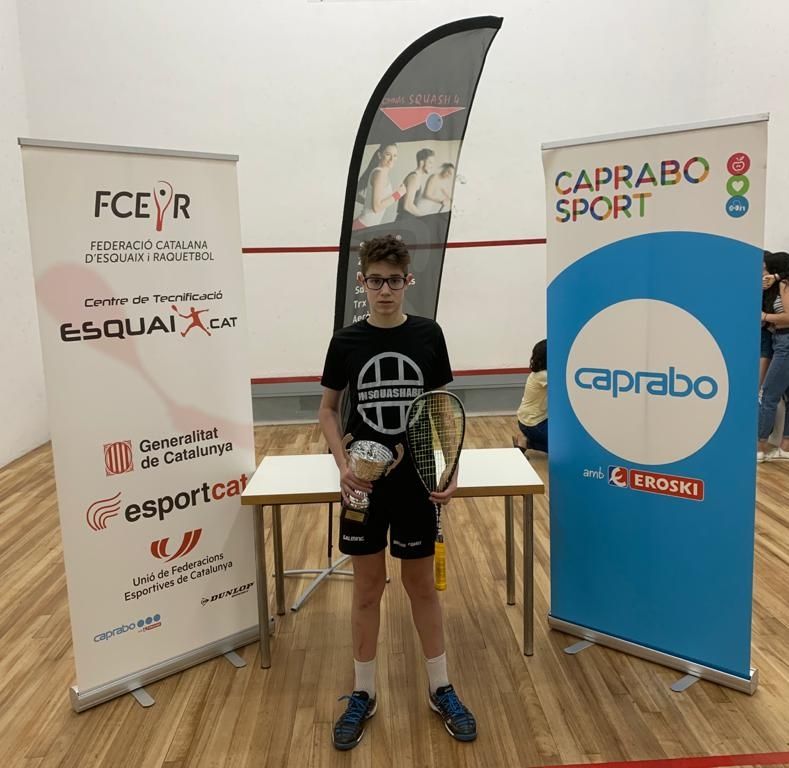 Marc Altarriba, guanyador del Campionat d'Espanya d'esquaix sub-15. FOTO: Cedida