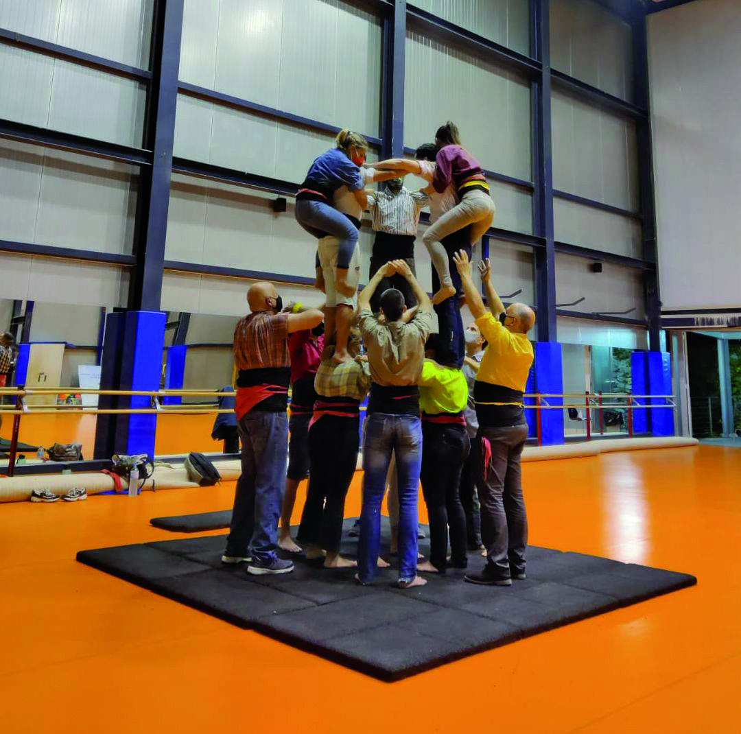 Un assaig dels Castellers de Sant Cugat. FOTO: Cedida