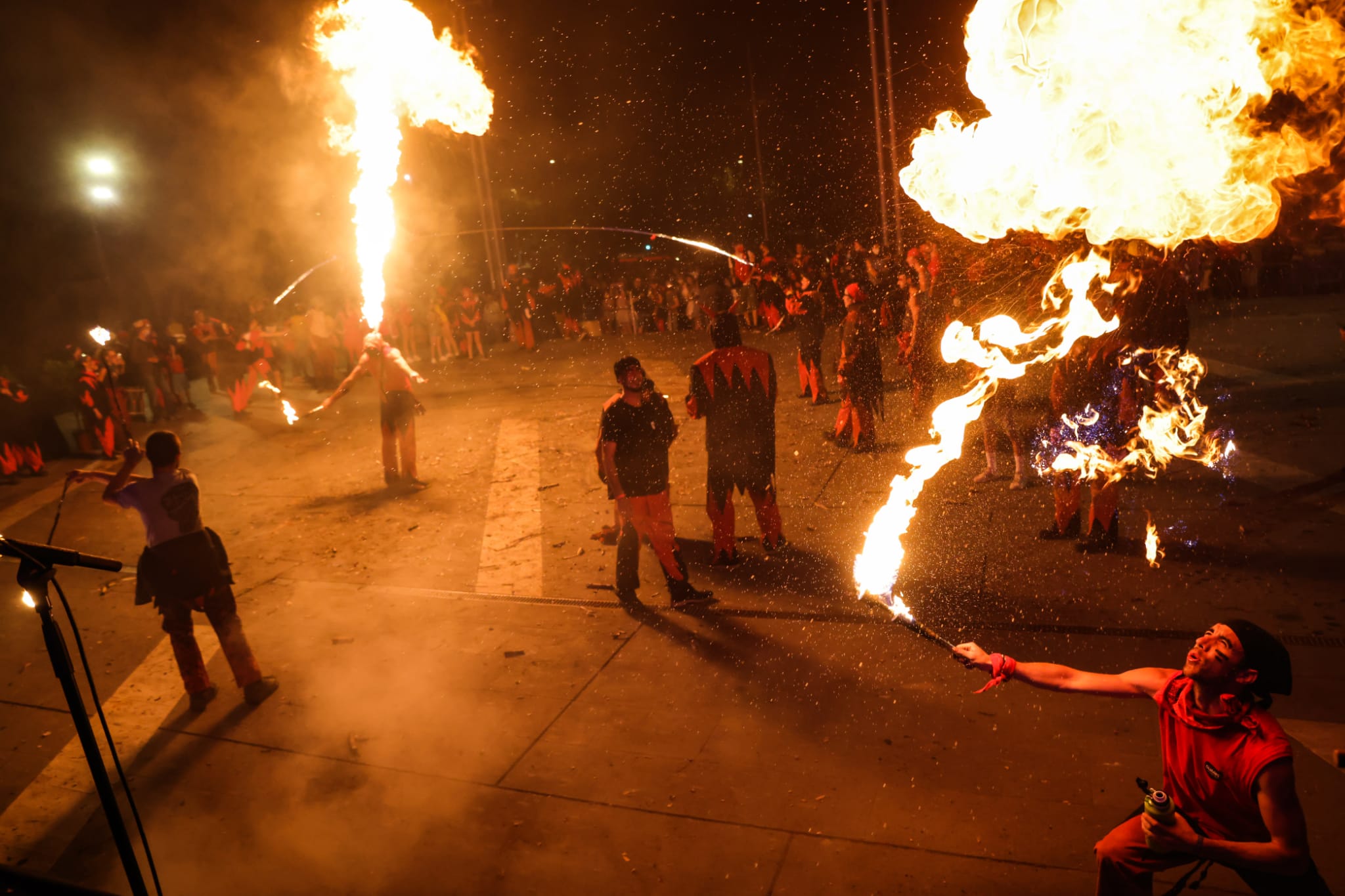 Espectacle piromusical dels Diables de Sant Cugat per Festa Major. FOTO: Lali Puig
