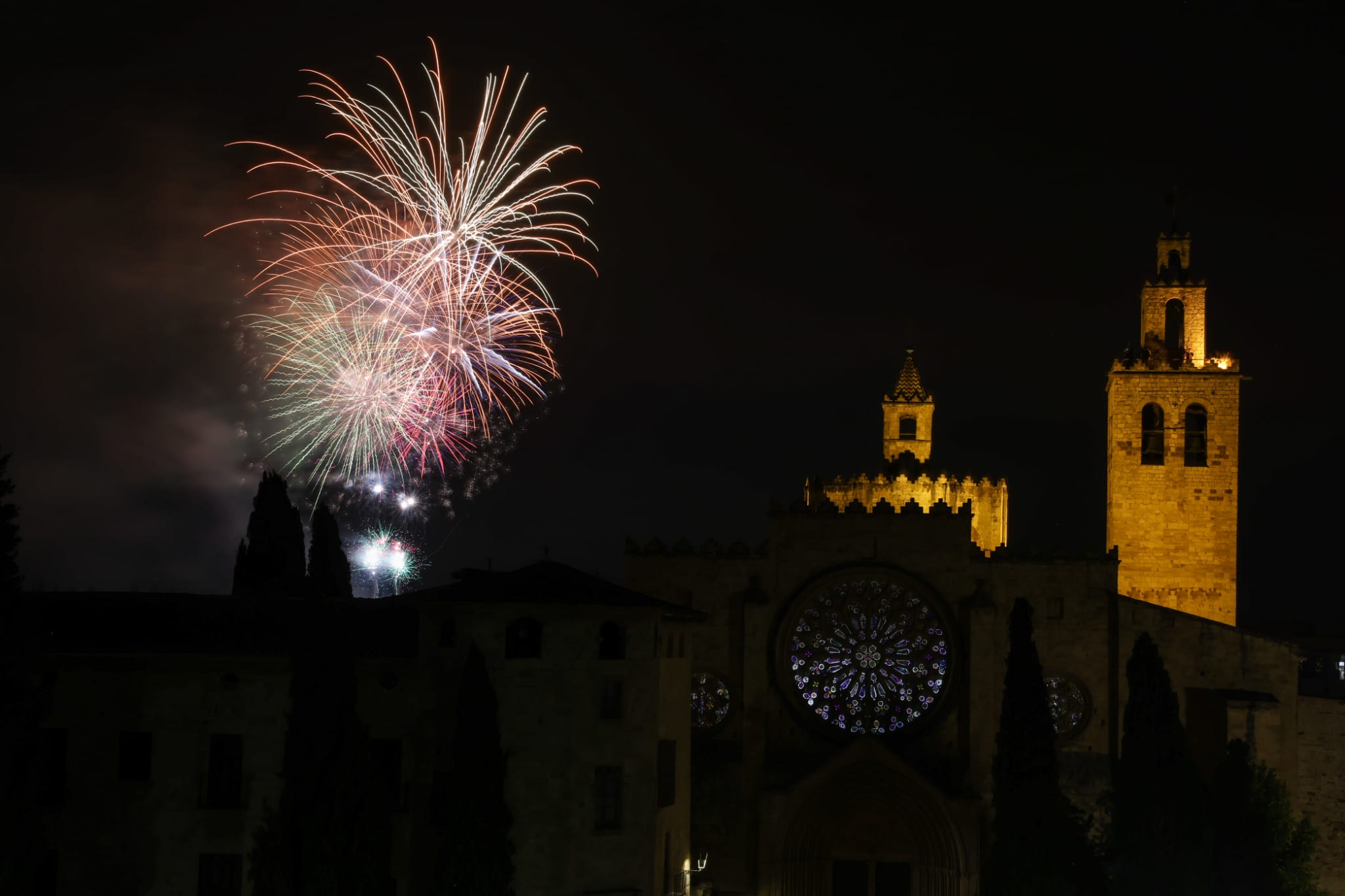 Castells de focs de la Festa Major del 2021. FOTO: Lali Puig