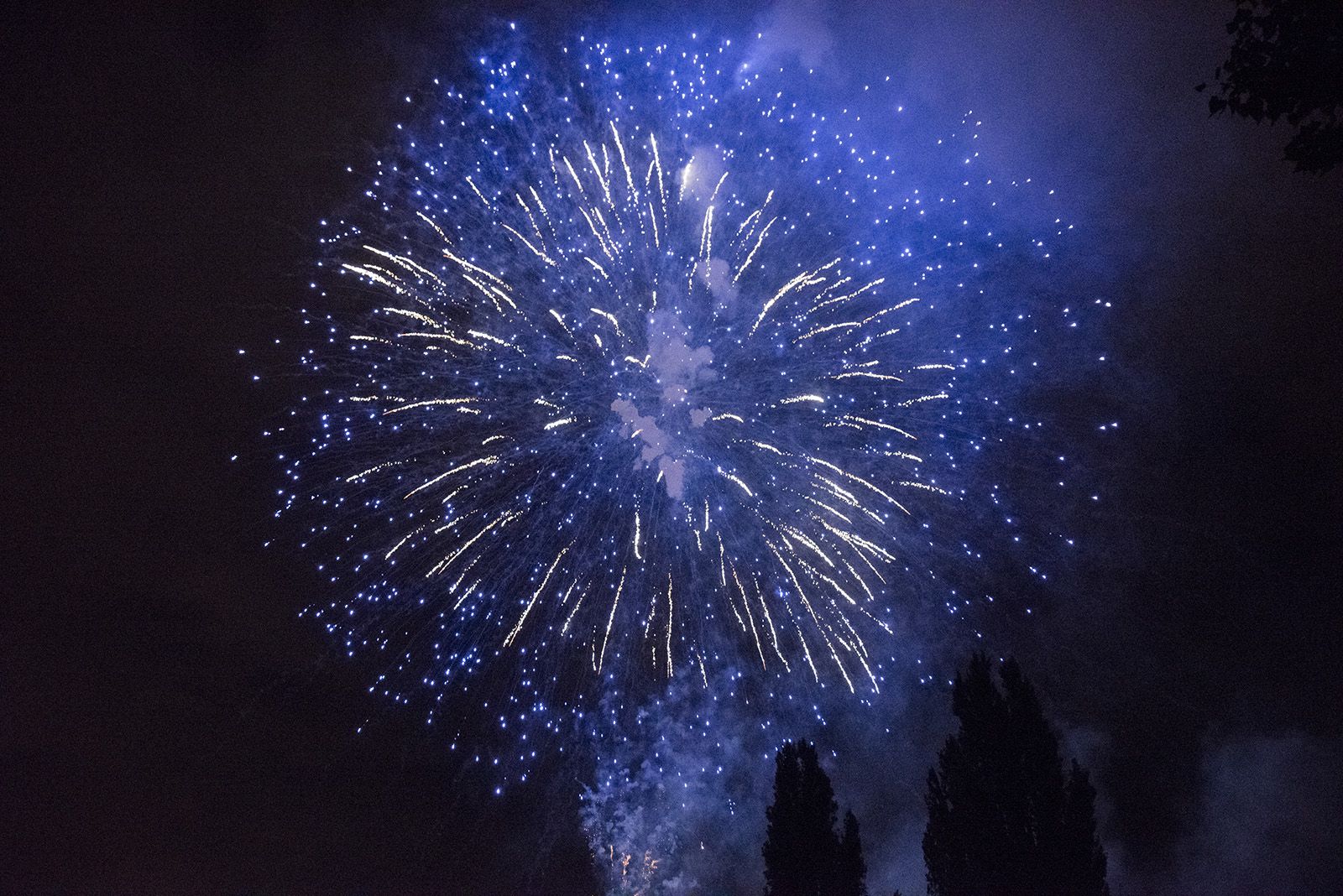 Castells de focs de la Festa Major del 2021. FOTO: Bernat Millet.