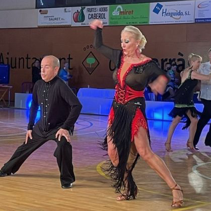 Francesc Fernández i Lola Espinoa en una competició disputada a Alcarràs. FOTO: Cedida