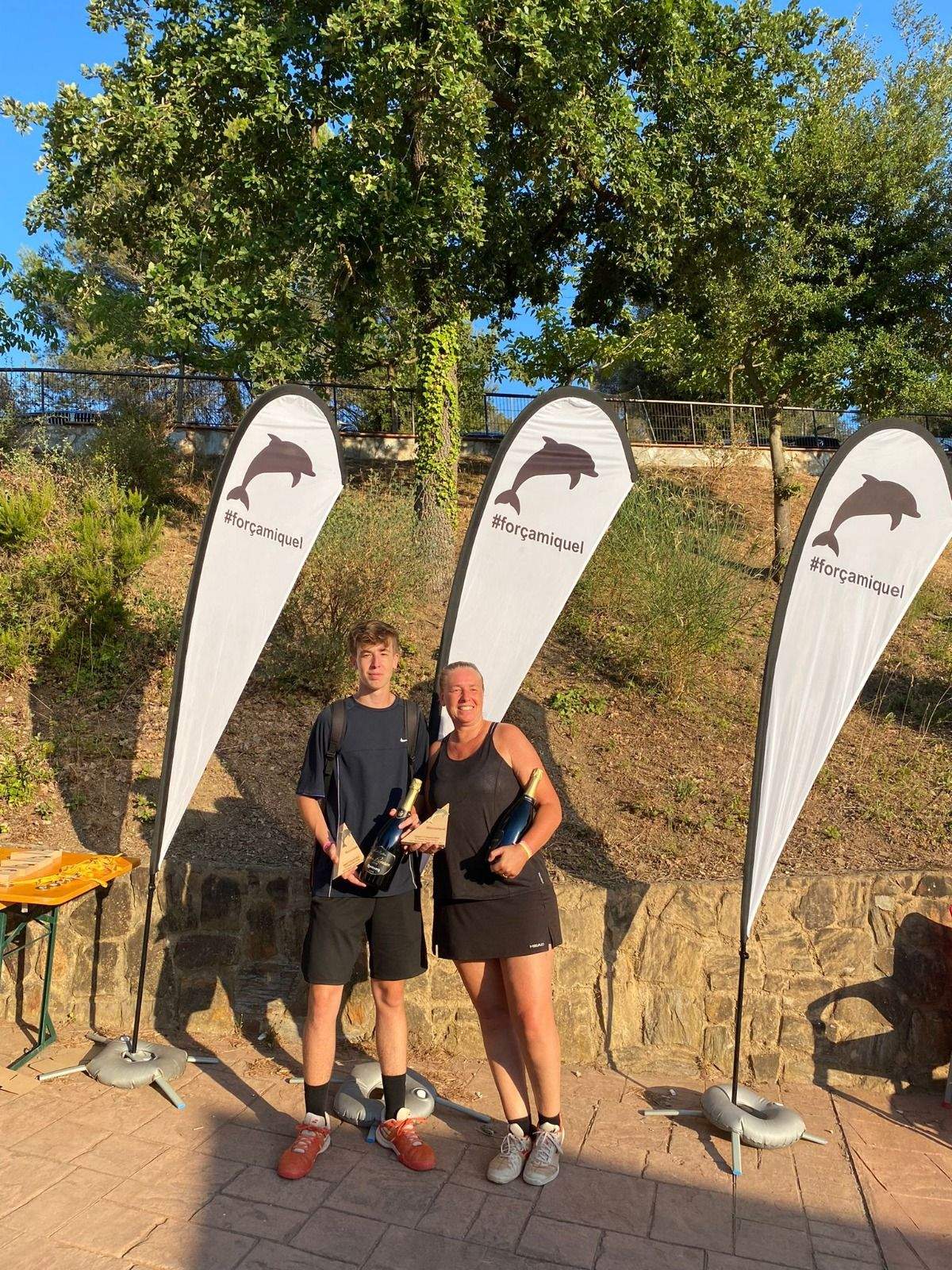 Marc Castelló i Marta Petrus, guanyadors de la categoria 1a Mixte de la 9a edició del Força Miquel. FOTO: Cedida