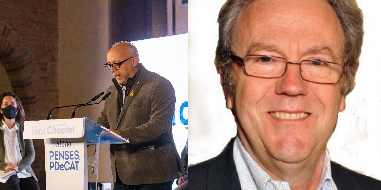 Joan Soler (esquerra) i Xavier Auroux (dreta) membres de l'executiva comarcal del PDeCAT. 