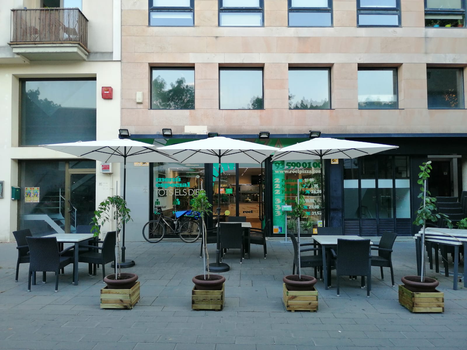 Terrassa Roel Pizza a SantCugat. FOTO: Cedida