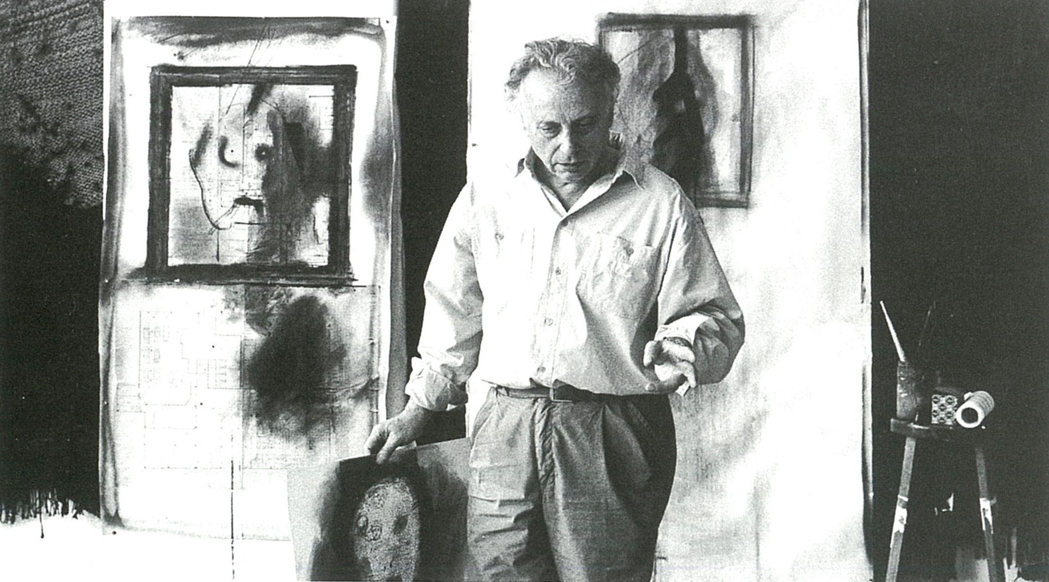 Grau-Garriga al seu taller de Barcelona, l'any 1995