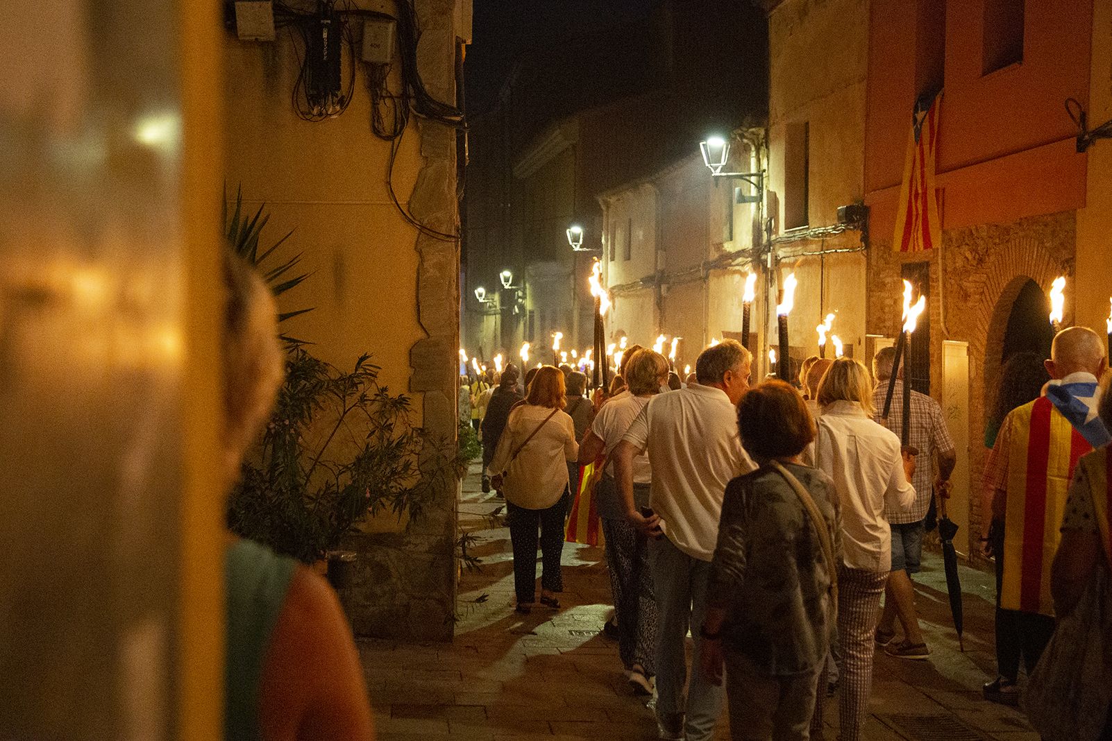 Recorregut de la Marxa de Torxes organitzada l'11S per Òmnium Cultural. FOTO: Anna Bassa