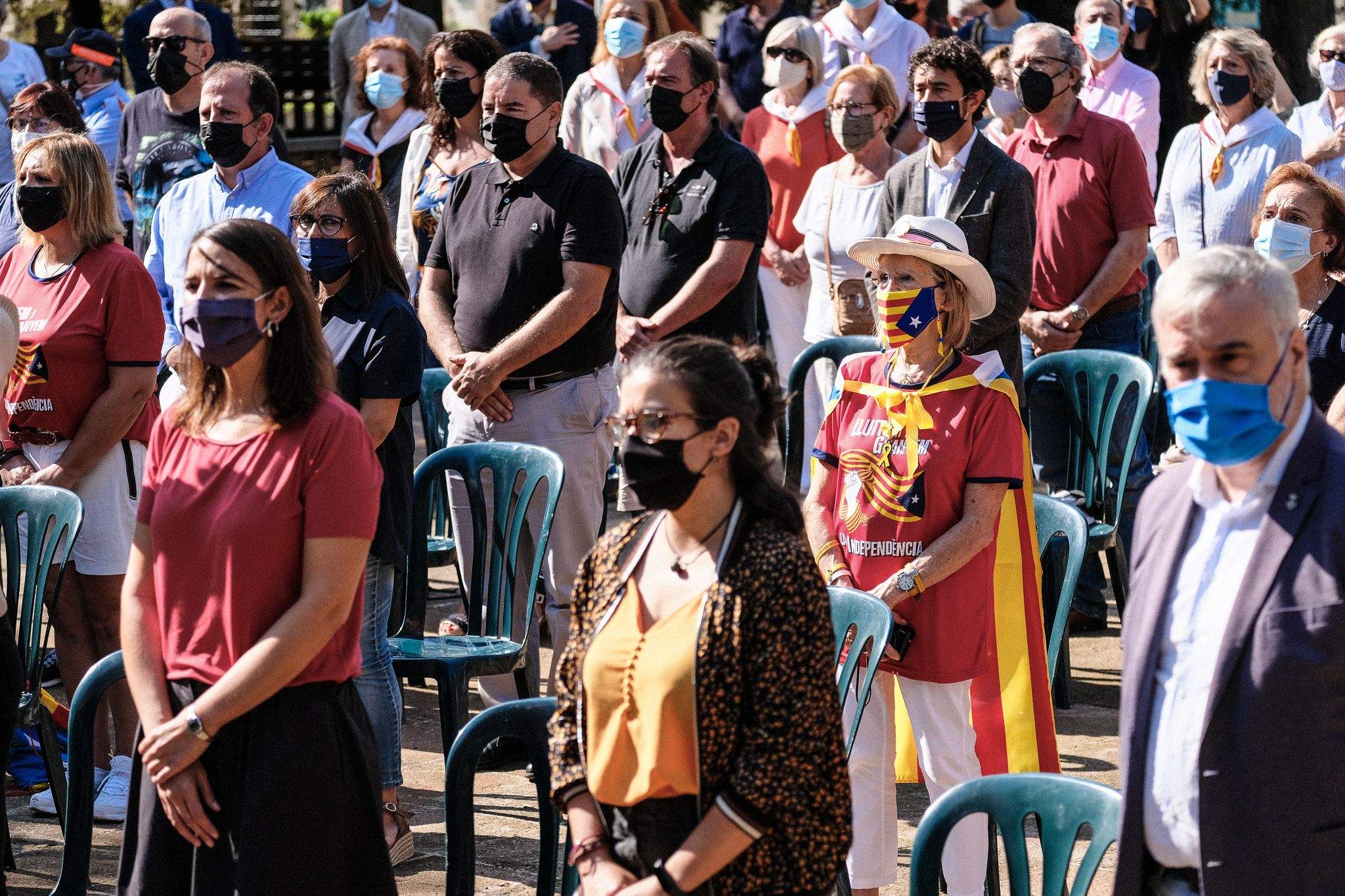 L'ofrena floral de les entitats i partits polítics durant la Diada Nacional de Catalunya. FOTO: Ale Gómez