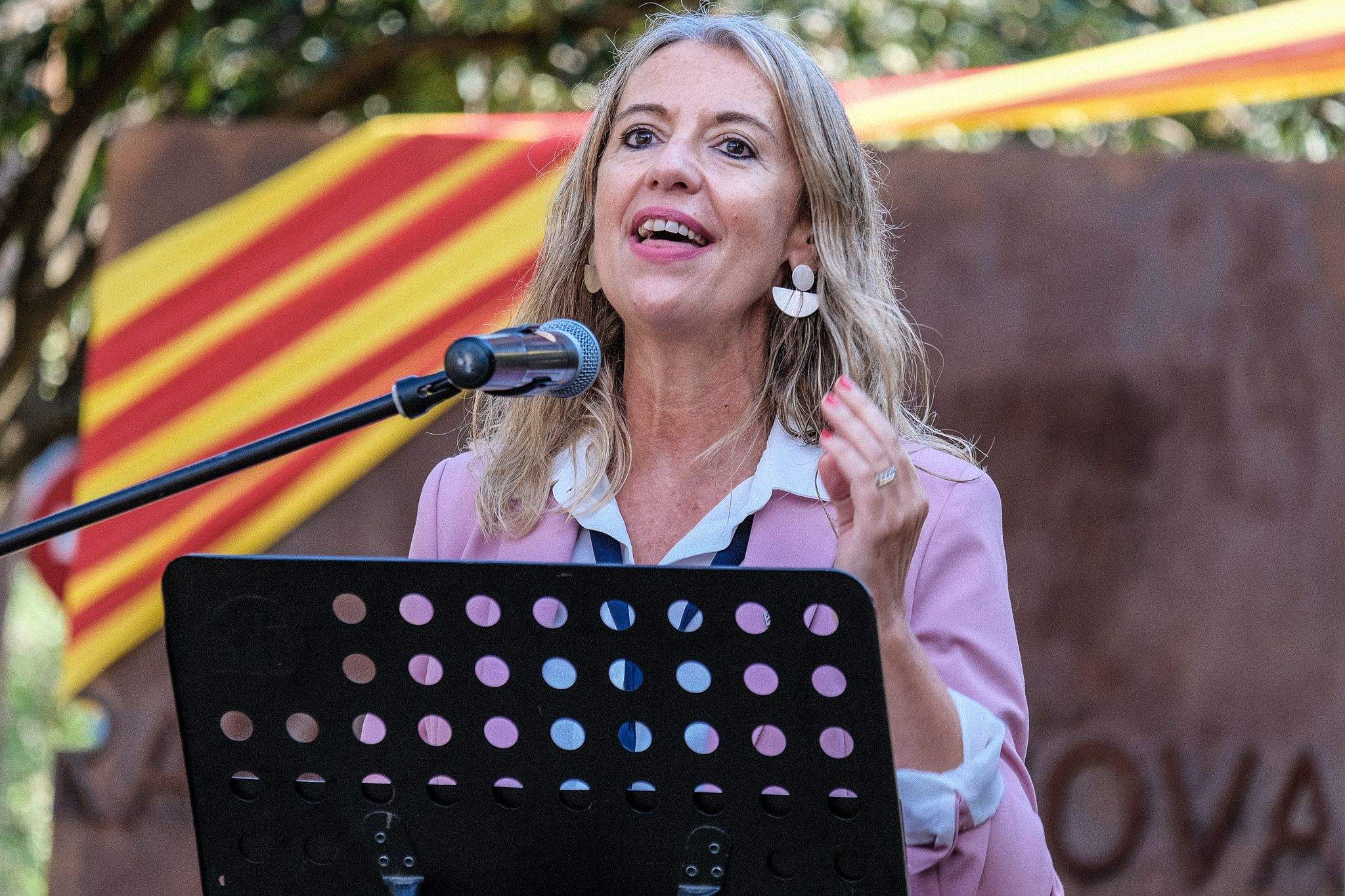 Mireia Ingla fa el parlament per la Diada Nacional de Catalunya. FOTO: Ale Gómez