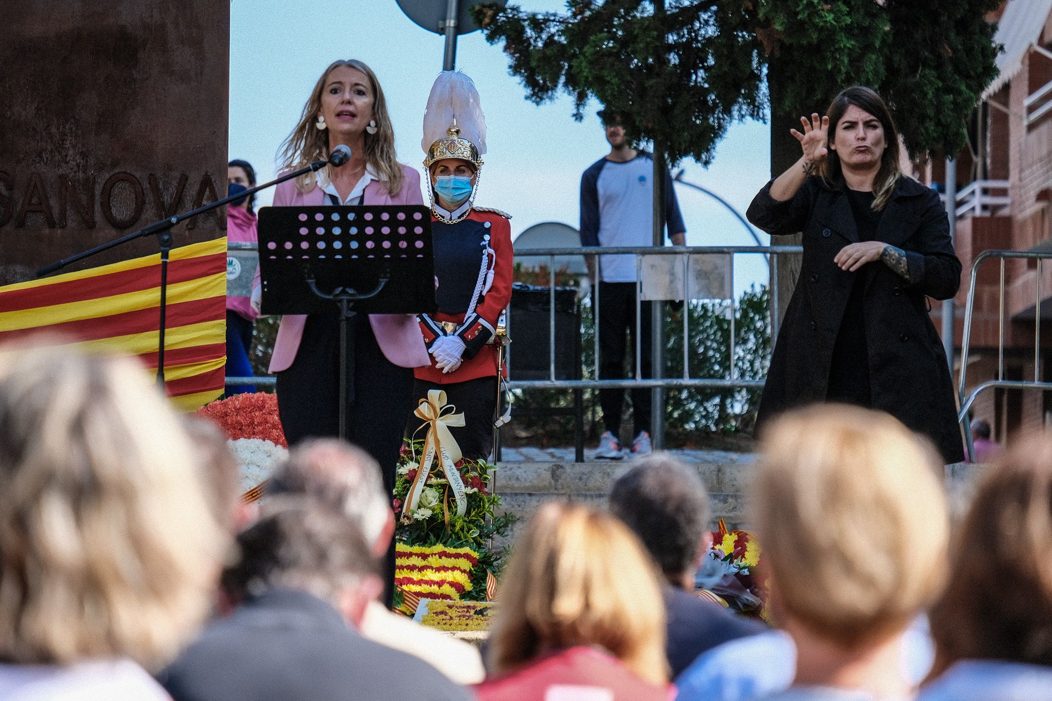 Mireia Ingla fa el parlament per la Diada Nacional de Catalunya 2021. FOTO: Ale Gómez