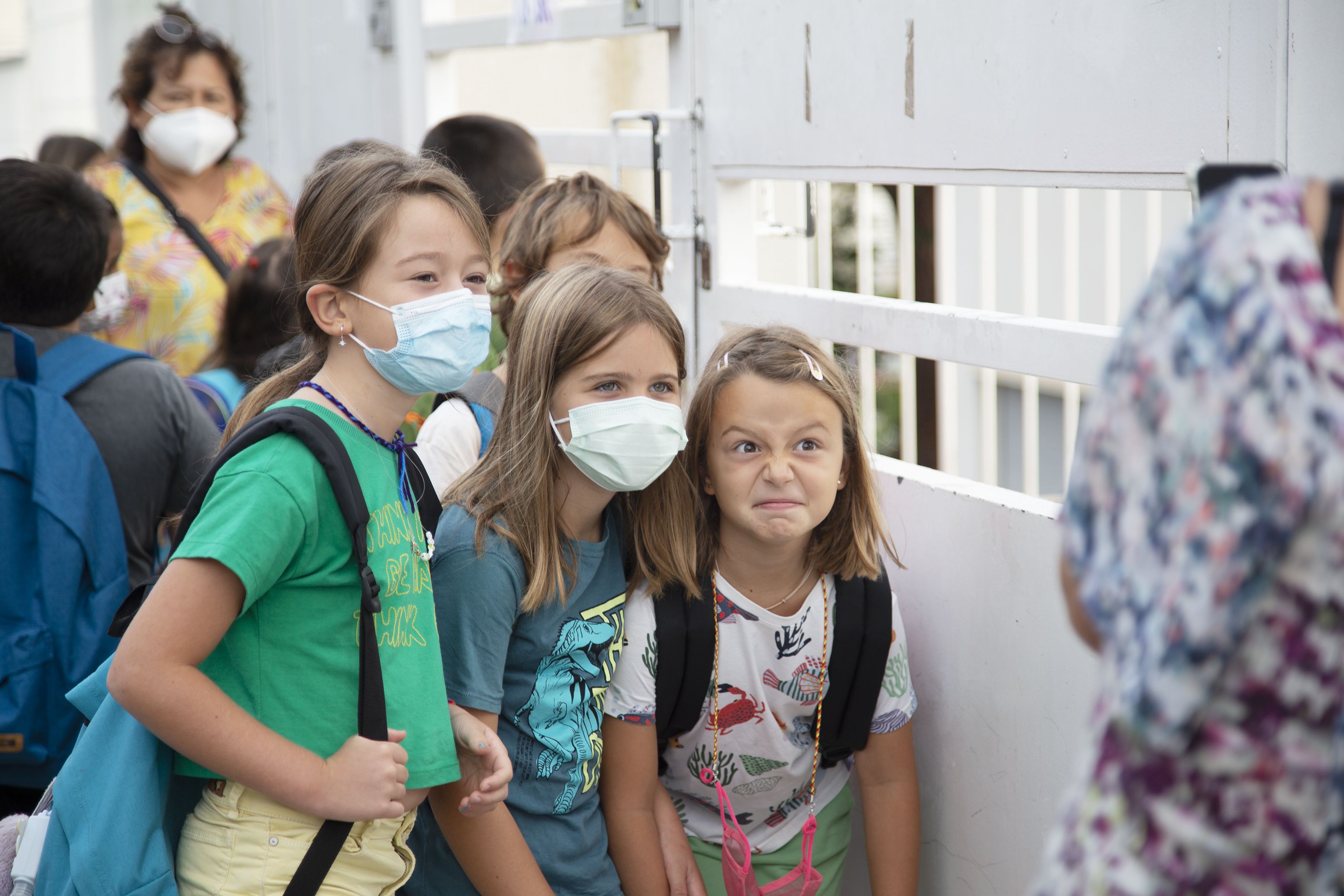 Alumnes amb mascaretes a una escola de Sant Cugat FOTO: Anna Bassa