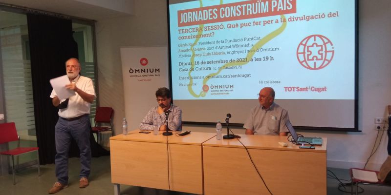 Jaume Angerri, Genis Roca i Amador Álvarez en les jornades 'Construïm País'. FOTO: Ferran Mitjà