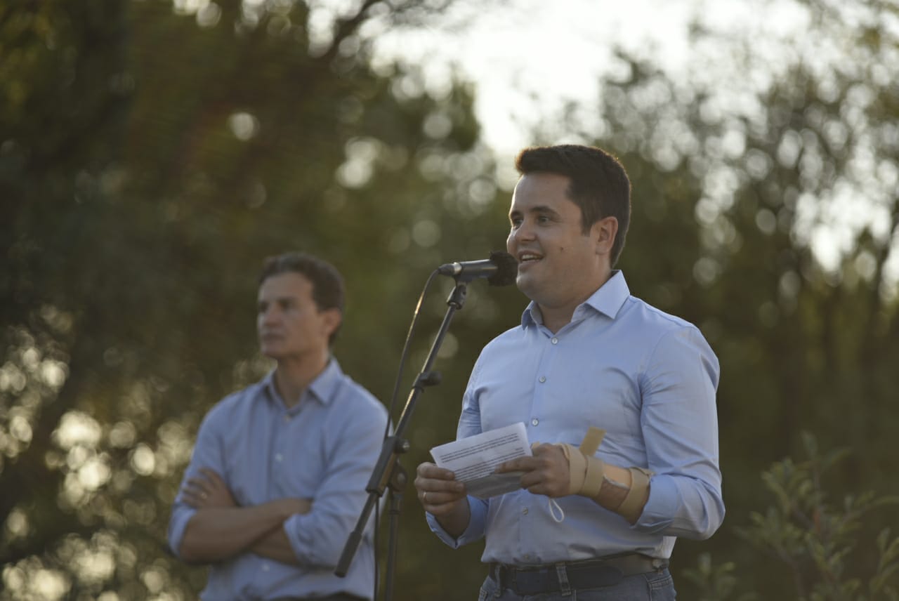 Lucas Moreno, de la junta de l'Associació de Veïns del Barri de Volpelleres, ha estat el pregoner d'aquesta Festa Major. FOTO: Bernat Millet