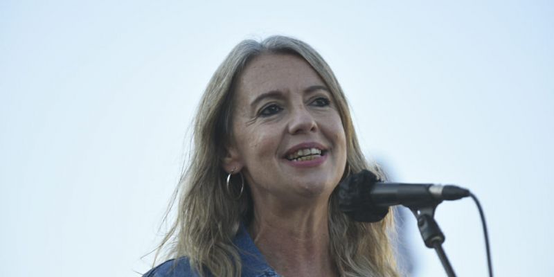 Mireia Ingla durant el pregó de la Festa Major de Volpelleres. FOTO: Bernat Millet