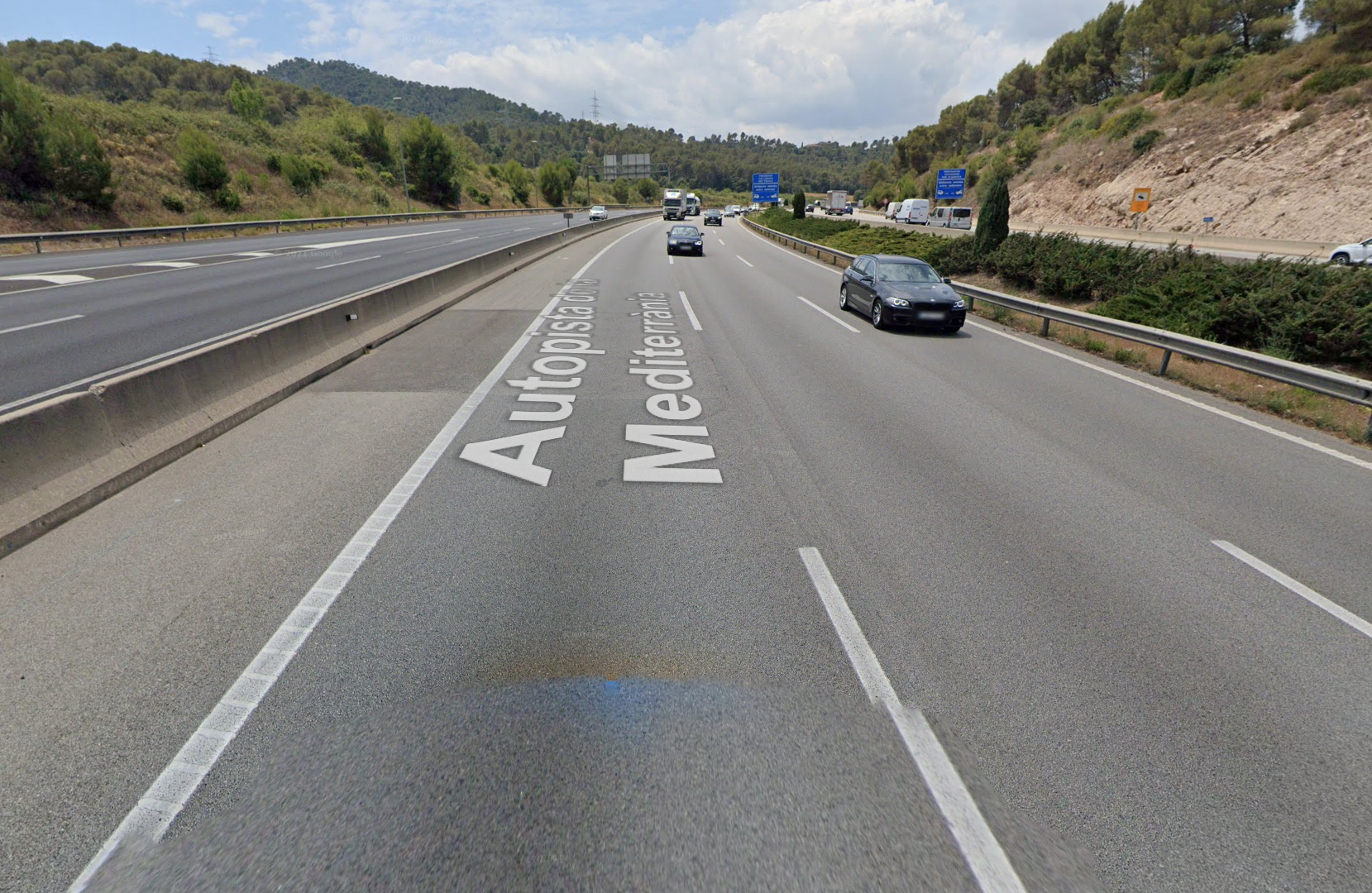 L'AP-7 en el seu pas per Sant Cugat FOTO: Google Maps