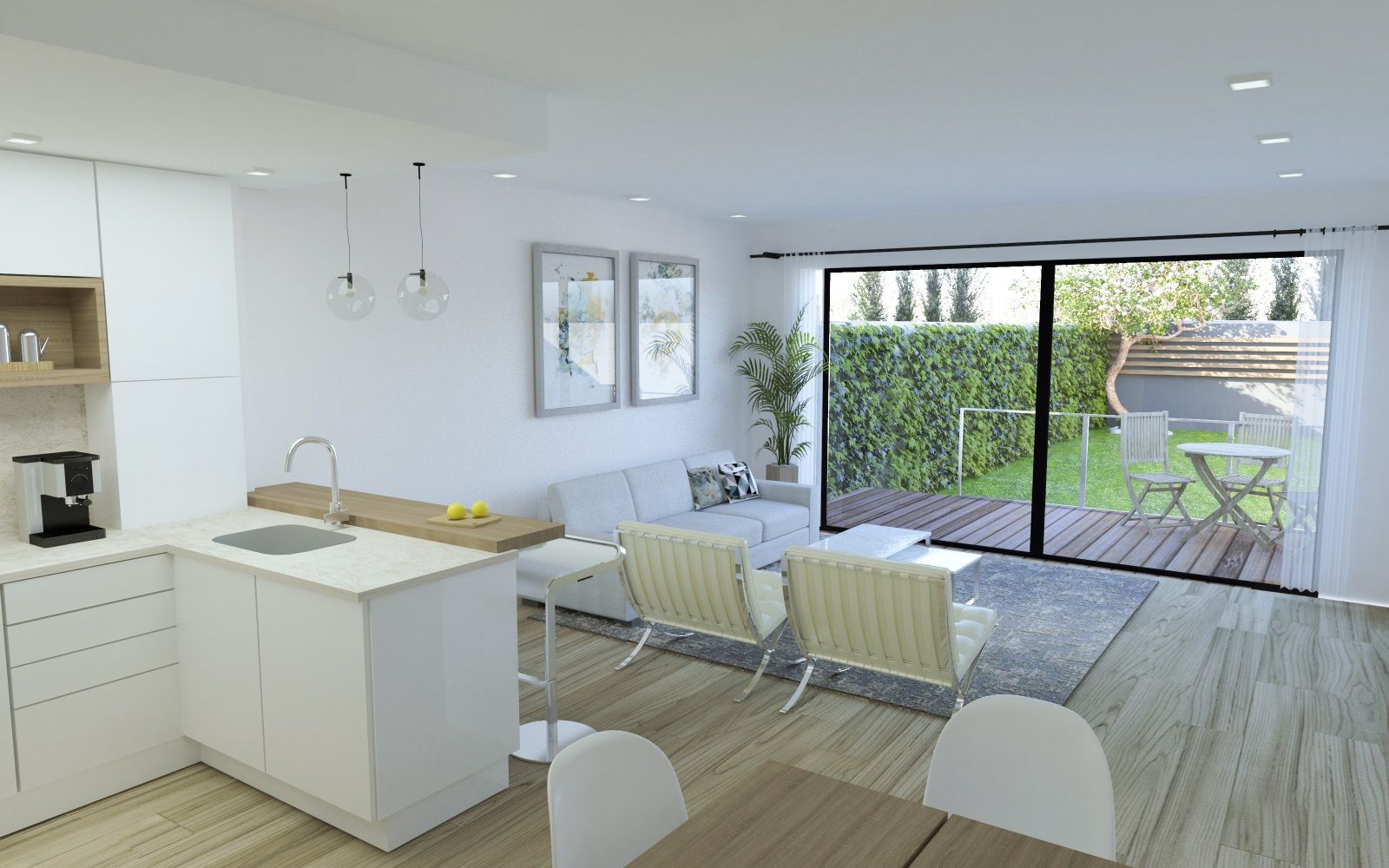 Els habitatges compten amb un gran saló menjador de 24,35 m² FOTO: Cedida