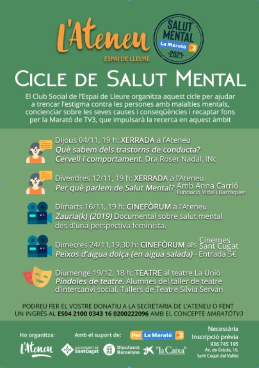 Cartell promocional del Cicle de Salut Mental. FOTO: Ateneu