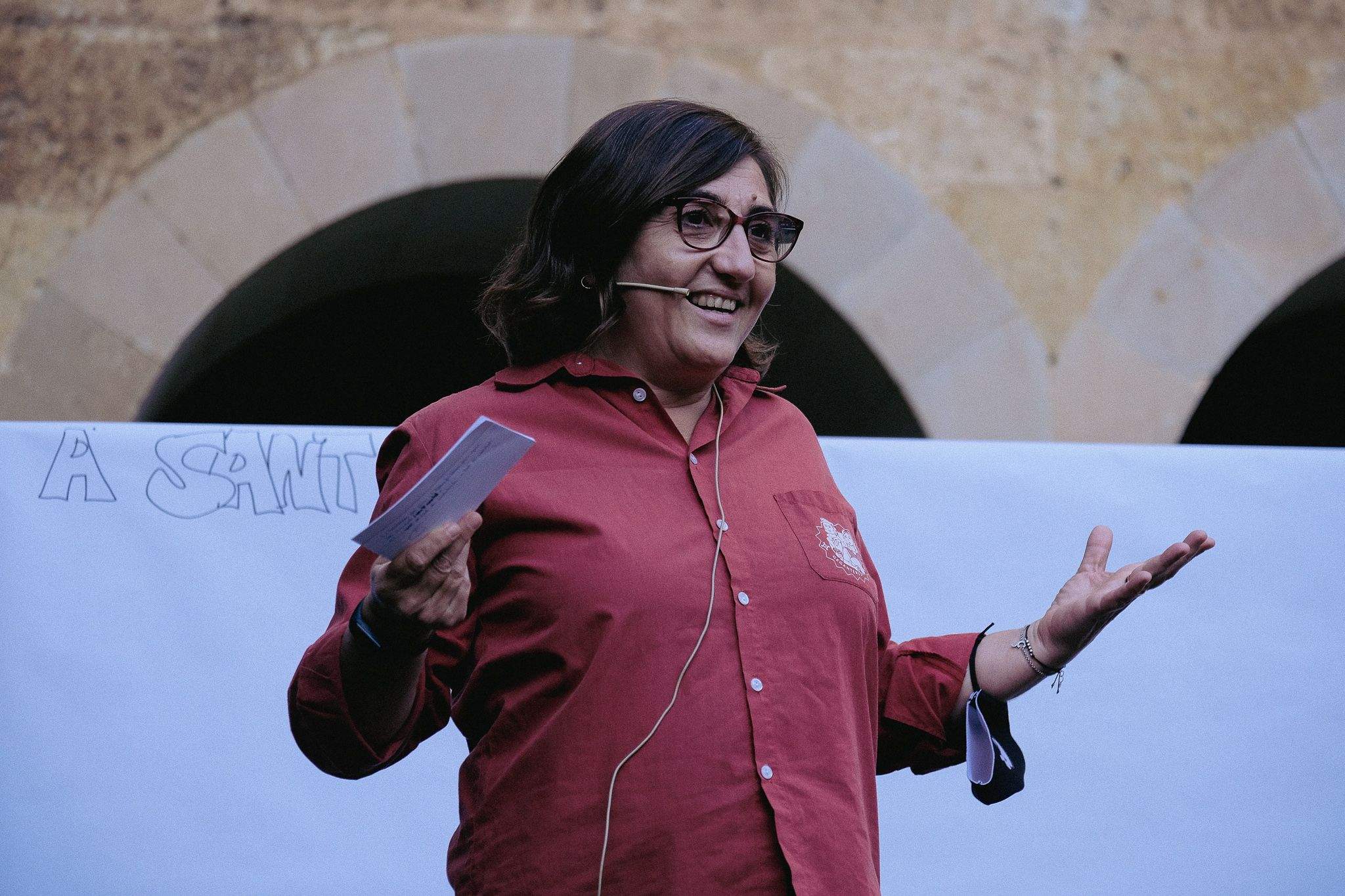 Presentació de les figures infantils dels Geganters de Sant Cugat al Claustre. FOTO: Ale Gómez