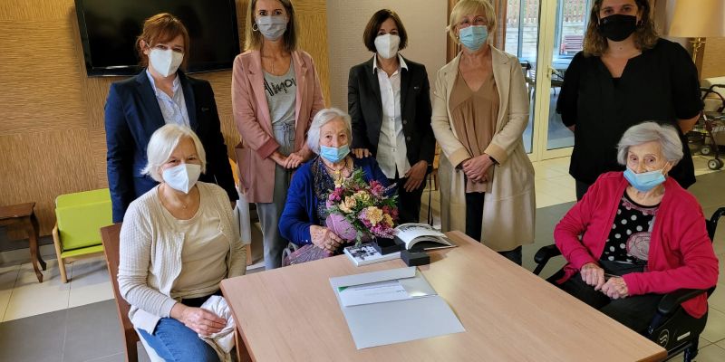 Pilar Dorca, dona centenària de la residència STS Valldoreix. FOTO: Cedida