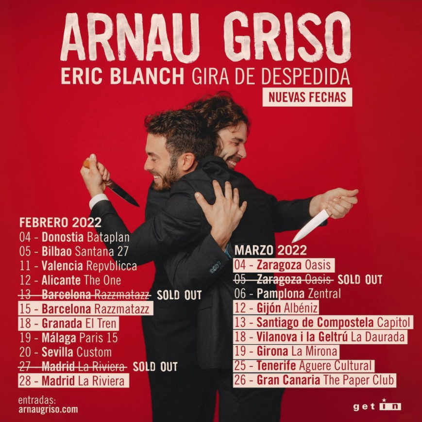 Cartell de la última gira d'Arnau Griso. FOTO: Instagram
