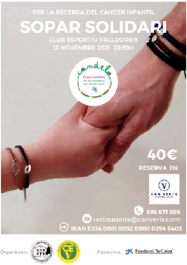 Cartell del sopar solidari de l'APV Valldoreix: APVV