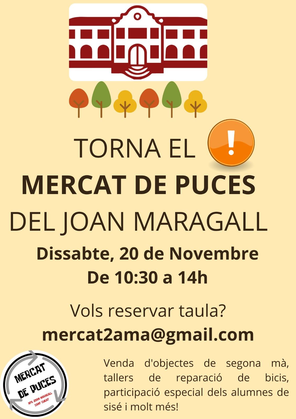 Cartell del mercat de puces. FOTO: Cedida.
