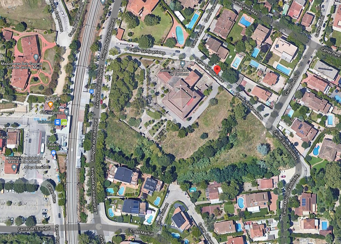 La parcel·la on s'impulsarà l'habitatge protegit a Valldoreix FOTO: Google Maps