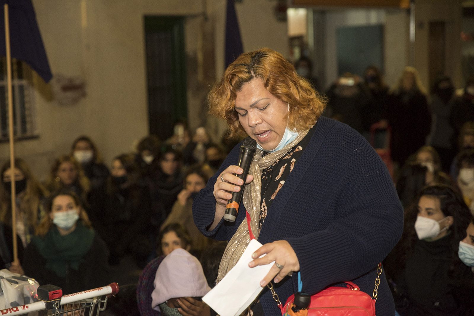 Manifestació de col·lectius feministes pel 25N. Foto: Bernat Millet.