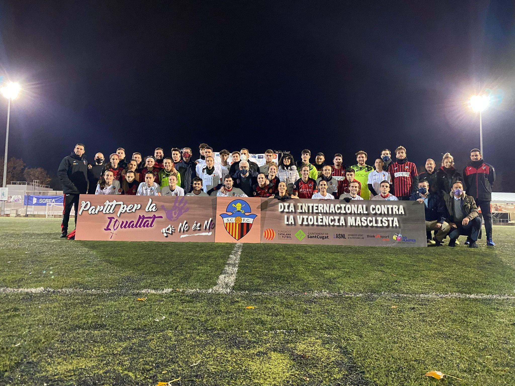El Sant Cugat FC, en la 4a edició del Partit per la Igualtat. FOTO: Cedida