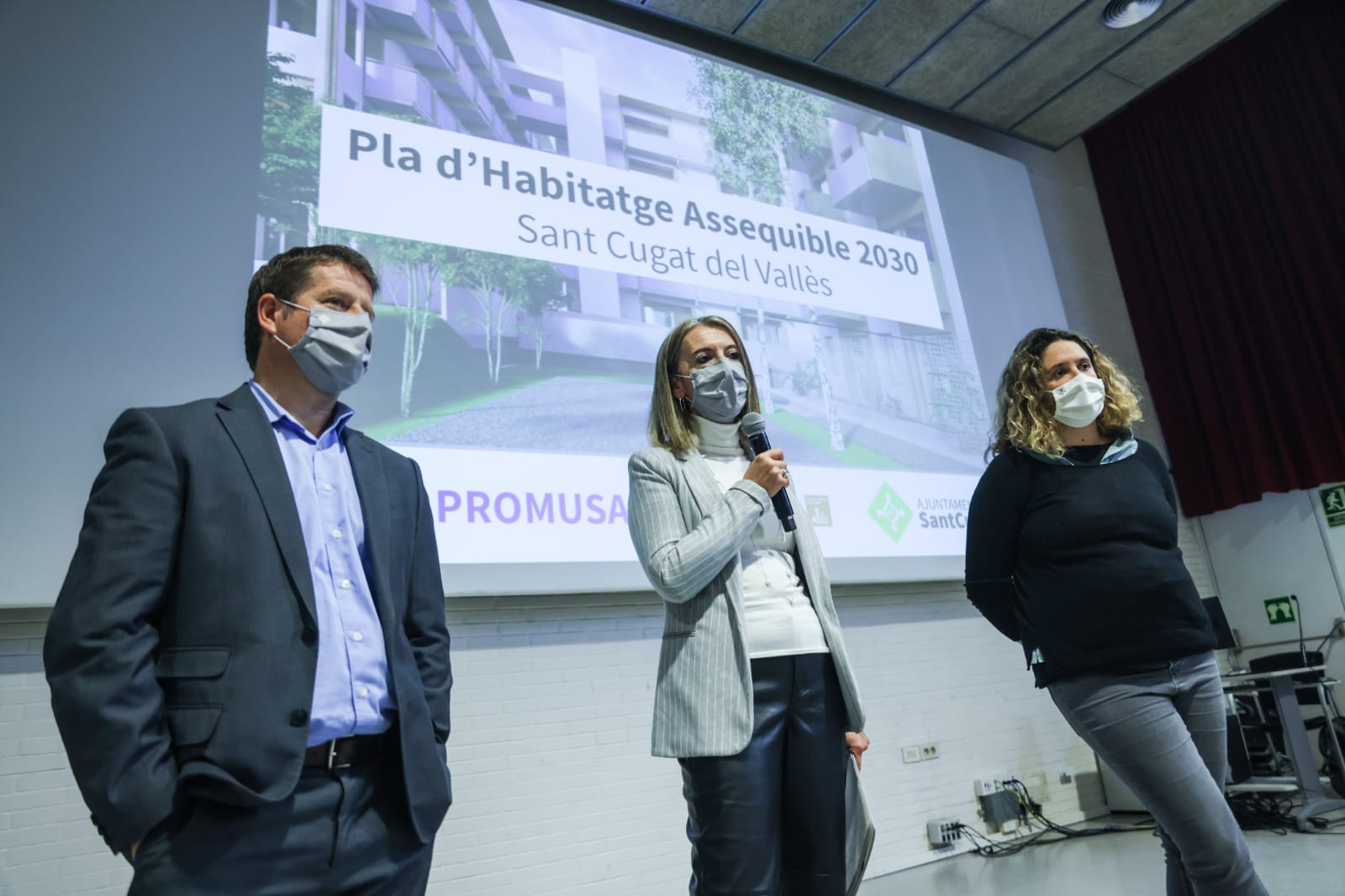 Pere Soler, Mireia Ingla i Núria Gibert durant la presentació del pla FOTO: Lali Puig