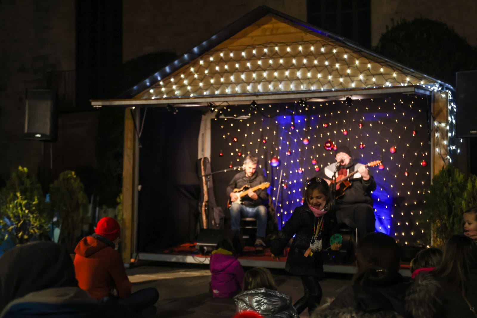 Música amb el grup a Ciegas a la caseta de la Pua de la plaça d'Octavià FOTO: Lali Puig