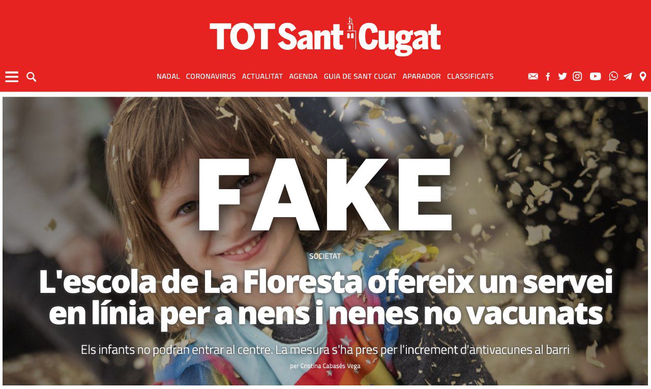 El muntatge que algú ha fet fent servir la imatge del TOT. El TOT no té res a veure