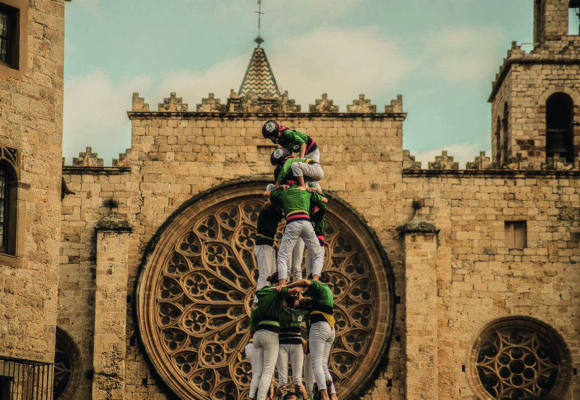Els castellers de Sant Cugat van tornar a plaça després de la covid