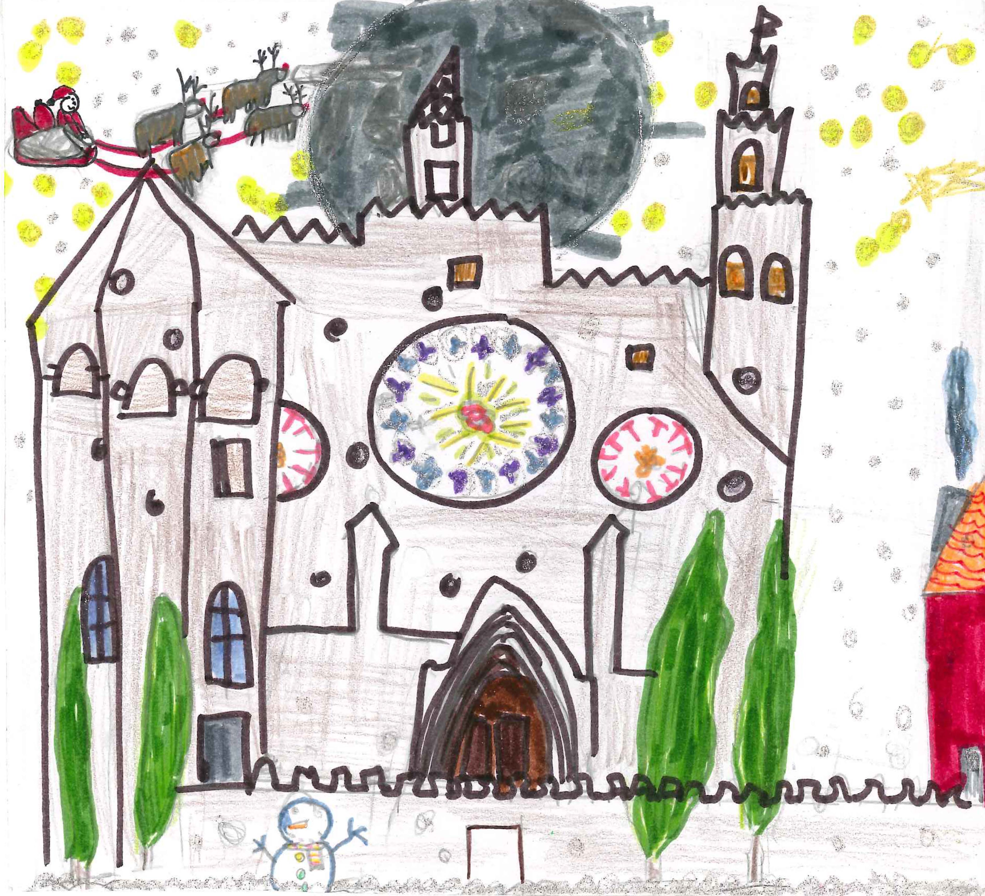 Una postals de Nadal de l'escola Gerbert d'Orlhac, participants en el concurs del TOT