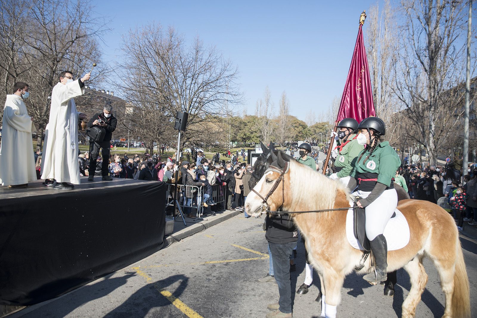 Benedicció de cavalleries al pg. de Francesc MaciàA càrrec de la Parròquia de Sant Pere d’Octavià. Foto: Bernat Millet.