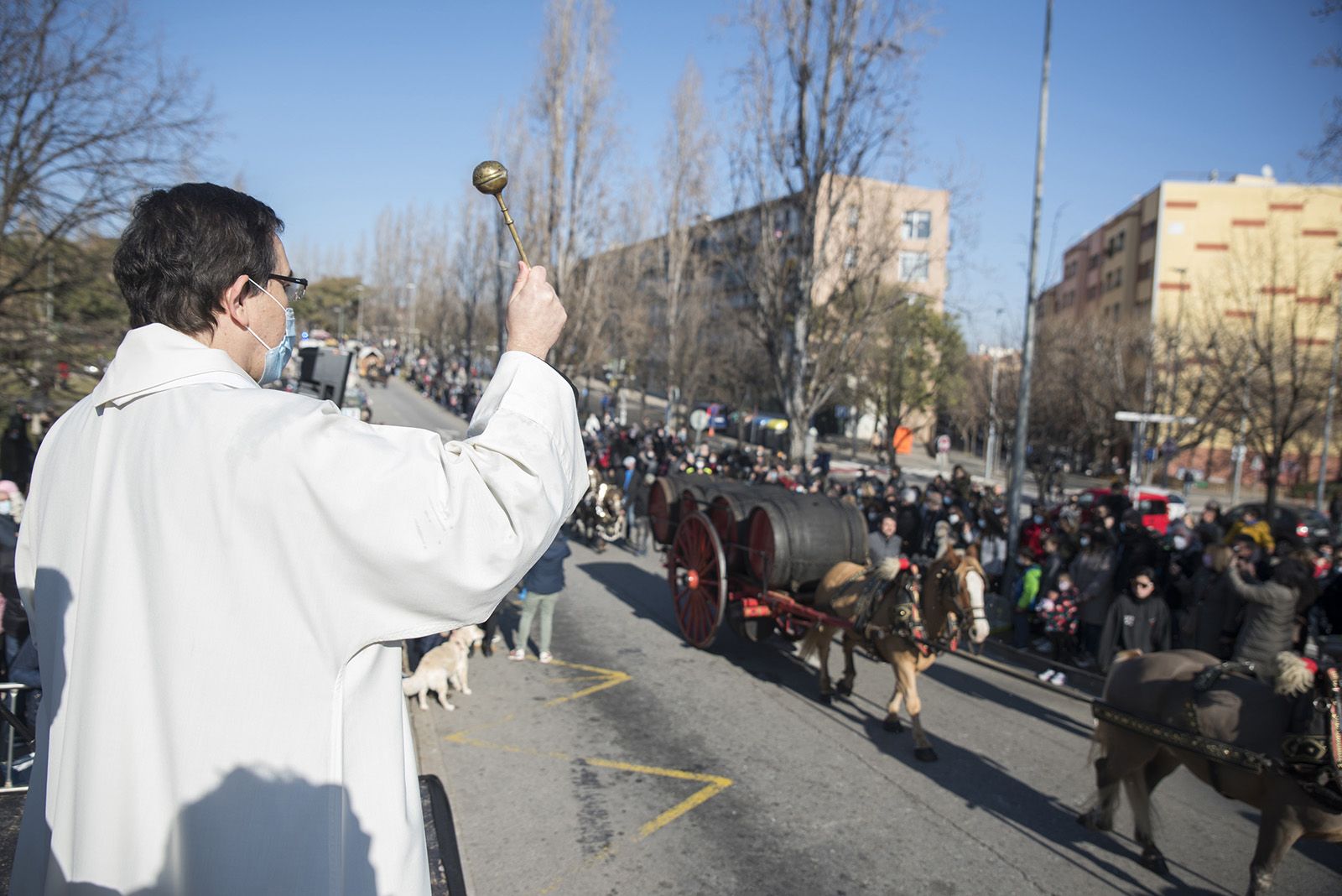 Benedicció de cavalleries al pg. de Francesc MaciàA càrrec de la Parròquia de Sant Pere d’Octavià. Foto: Bernat Millet.