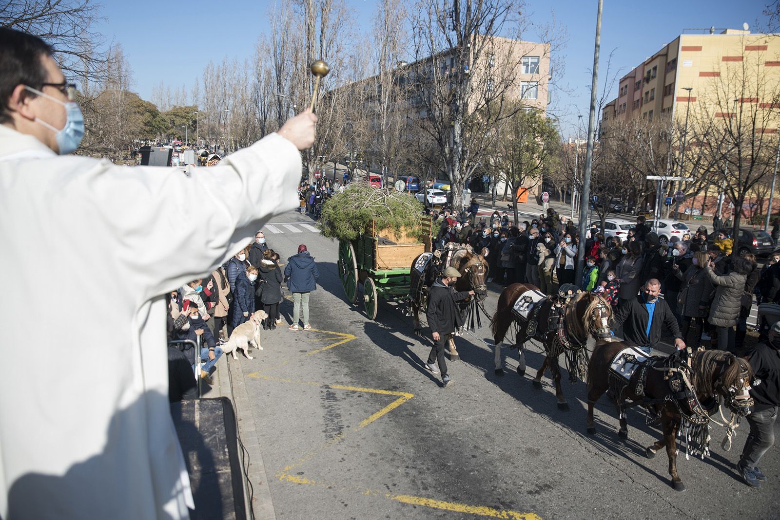 Benedicció de cavalleries al pg. de Francesc MaciàA càrrec de la Parròquia de Sant Pere d’Octavià. Foto: Bernat Millet.