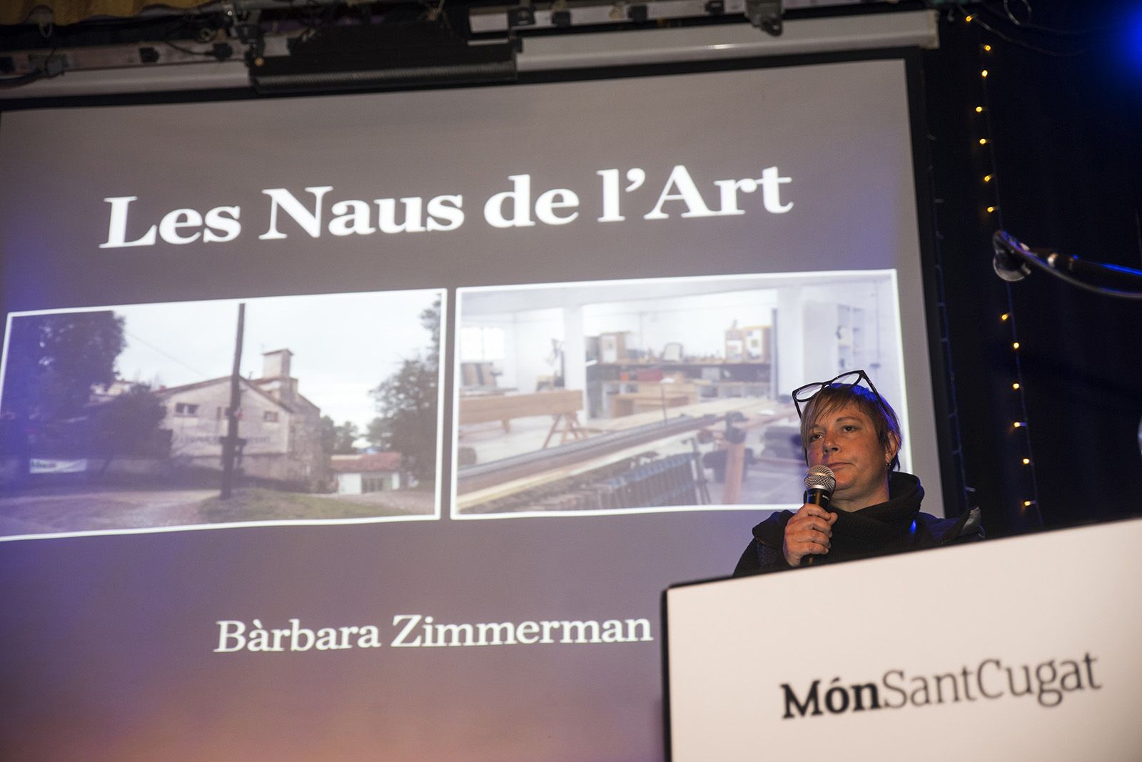 Bàrbara Zimmerman, de Les Naus de l'Art de La Floresta, a la presentació del Món Sant Cugat. Foto: Bernat Millet.