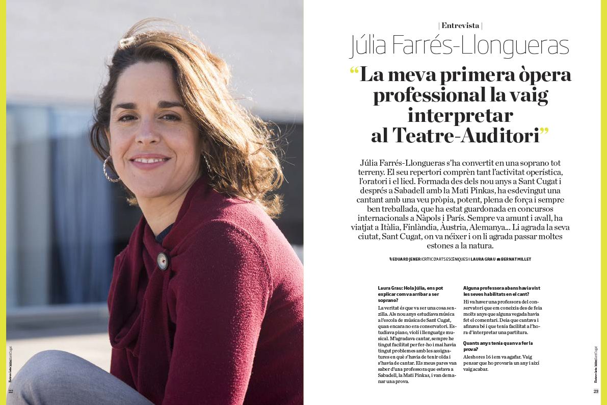 Entrevista a la soprano santcugatenca Júlia Farrés