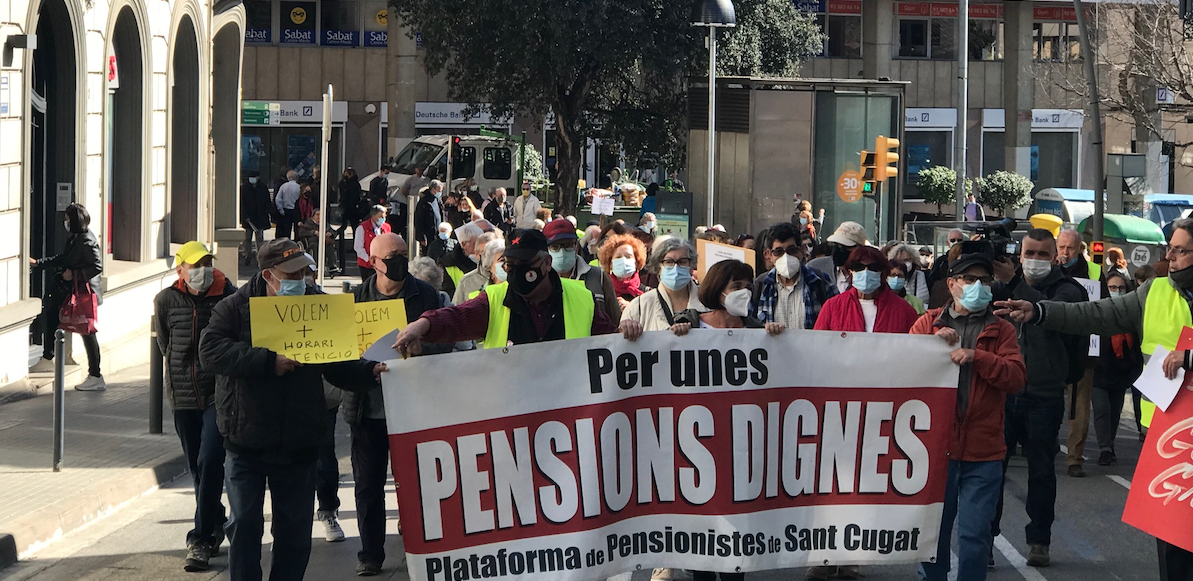 La Plataforma de Pensionistes de Sant Cugat s'ha mostrat crític amb les entitats financeres. FOTO: Nielo Ballart