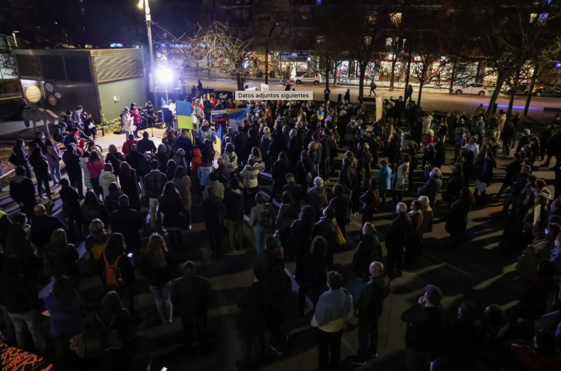 Manifestació a Sant Cugat en rebuig a la guerra d'Ucraïna. FOTO: Lali Puig