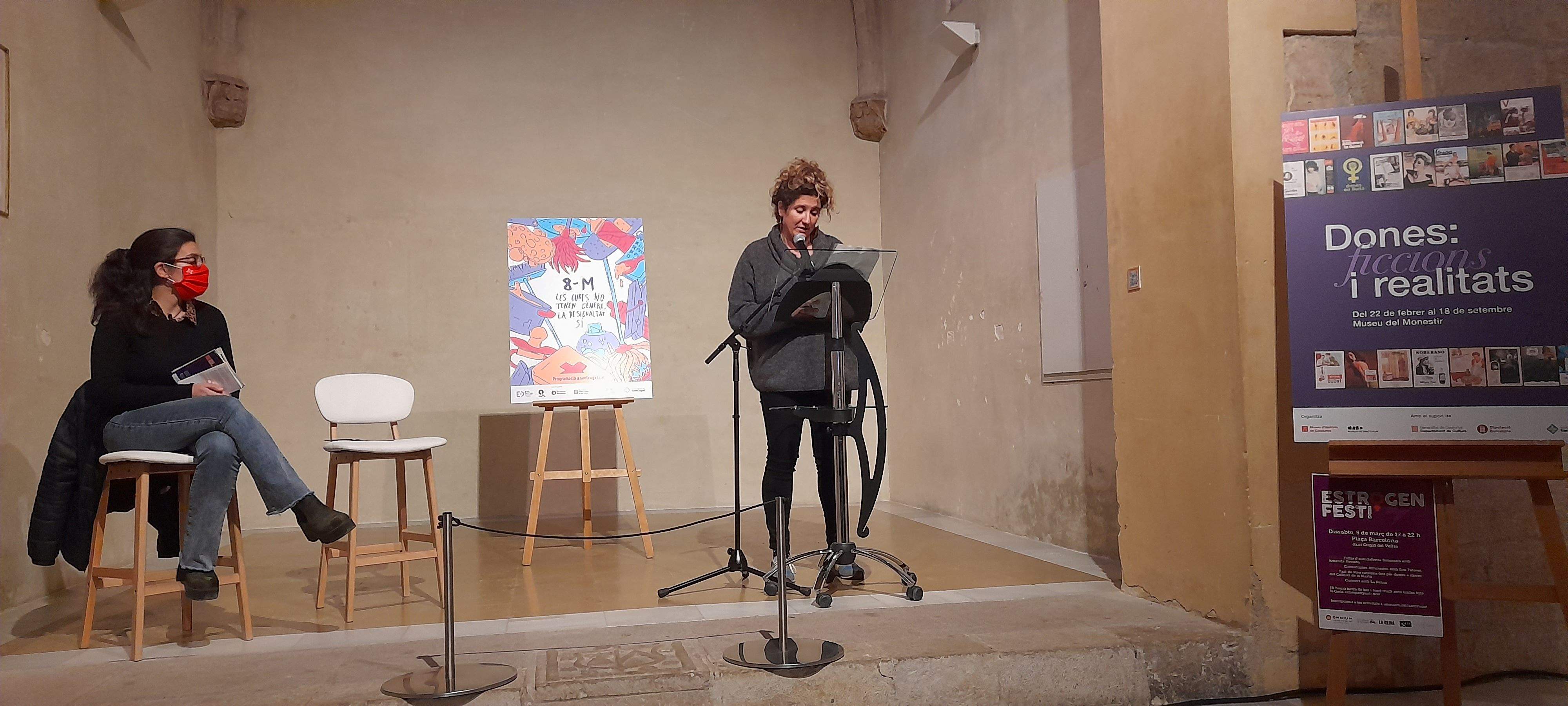 Núria Gibert i Esther Madrona han presentat les activitats pel 8M. FOTO: Cristina Cabasés