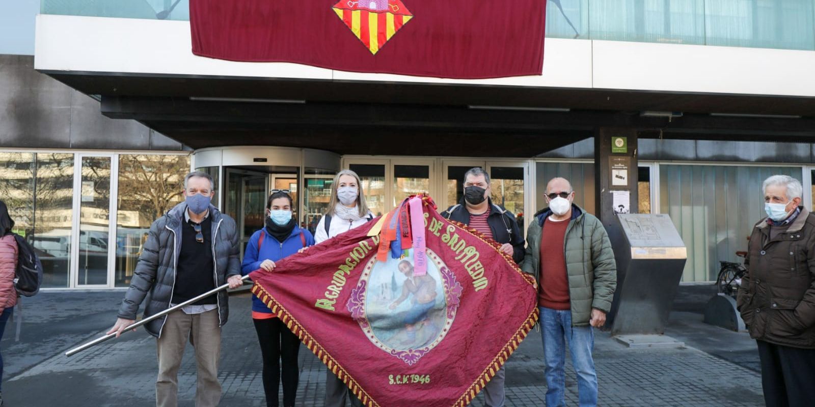 Rebuda institucional de La Unió com a banderers de Sant Medir FOTO: Ajuntament
