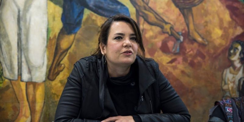 La presidenta de la Xarxa de Dones Emprenedores de Sant Cugat durant l'entrevista FOTO: Bernat Millet