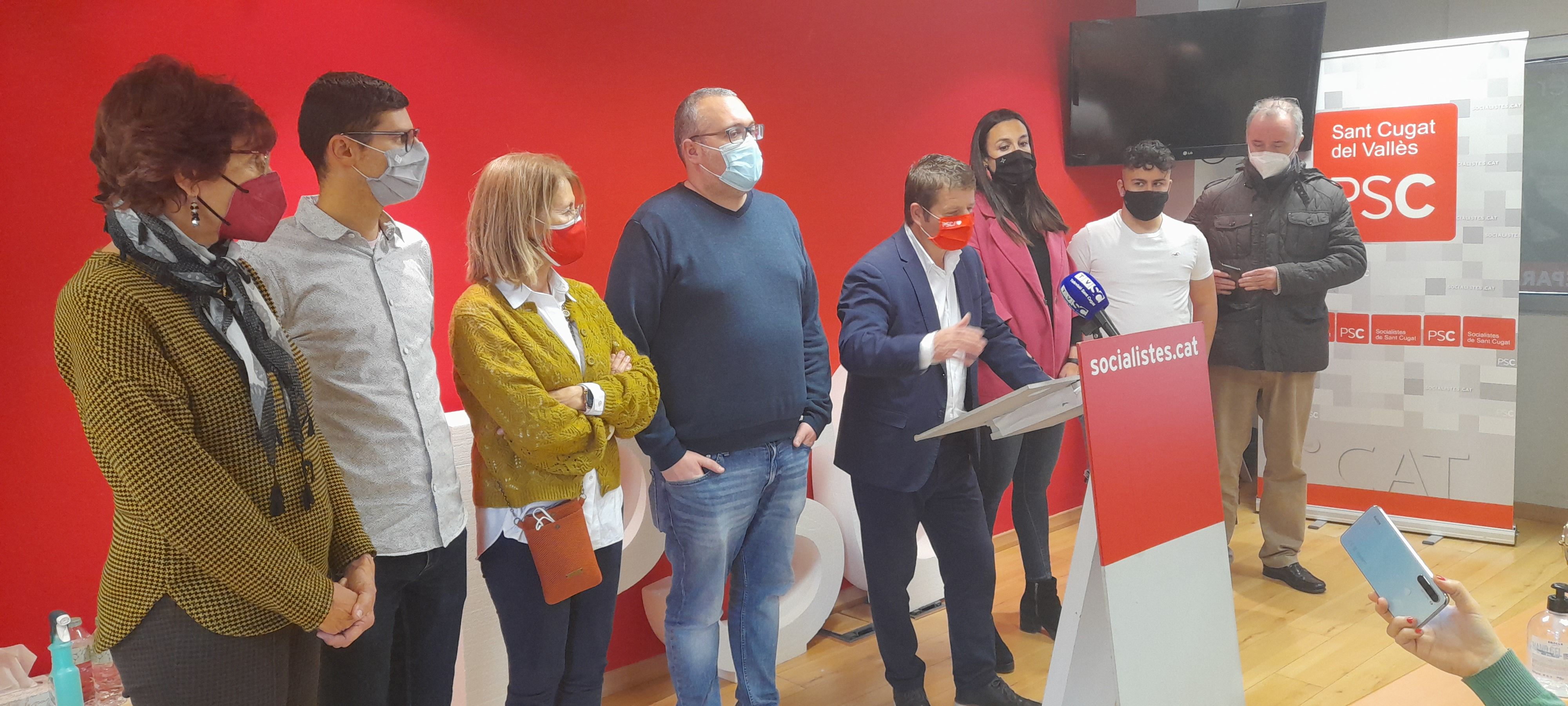 Representants del Partit Socialista de Catalunya a la roda de premsa. FOTO: Cristina Cabasés