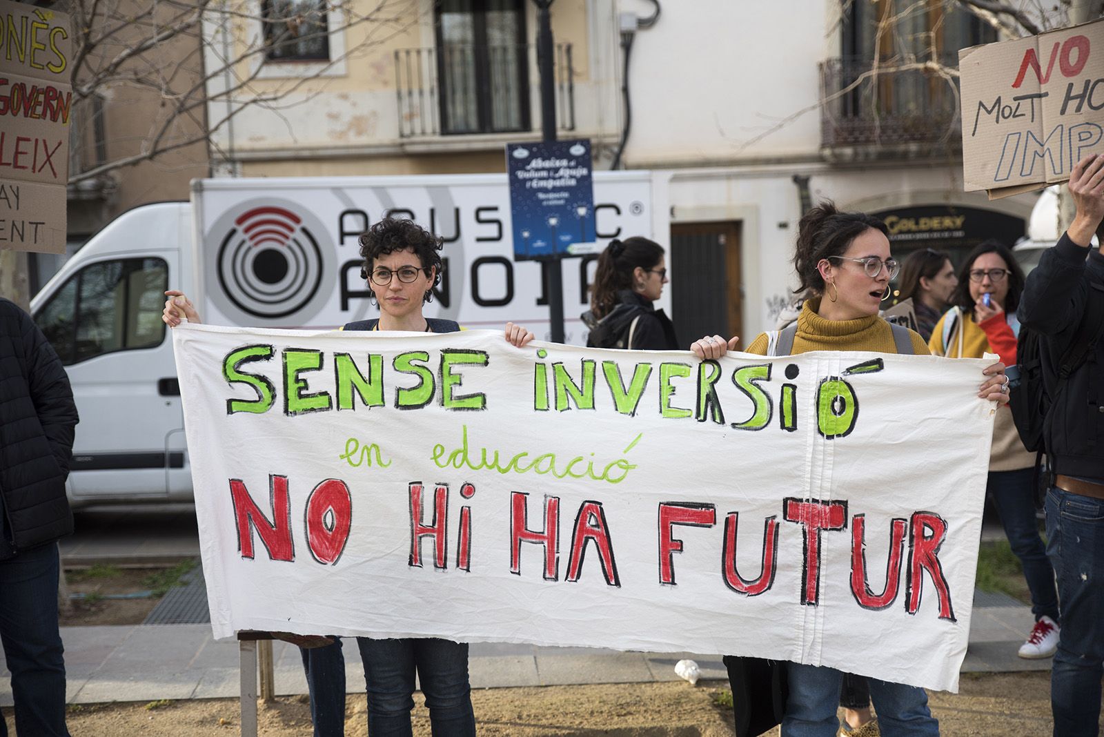 Protesta de docents. FOTO: Bernat Millet.