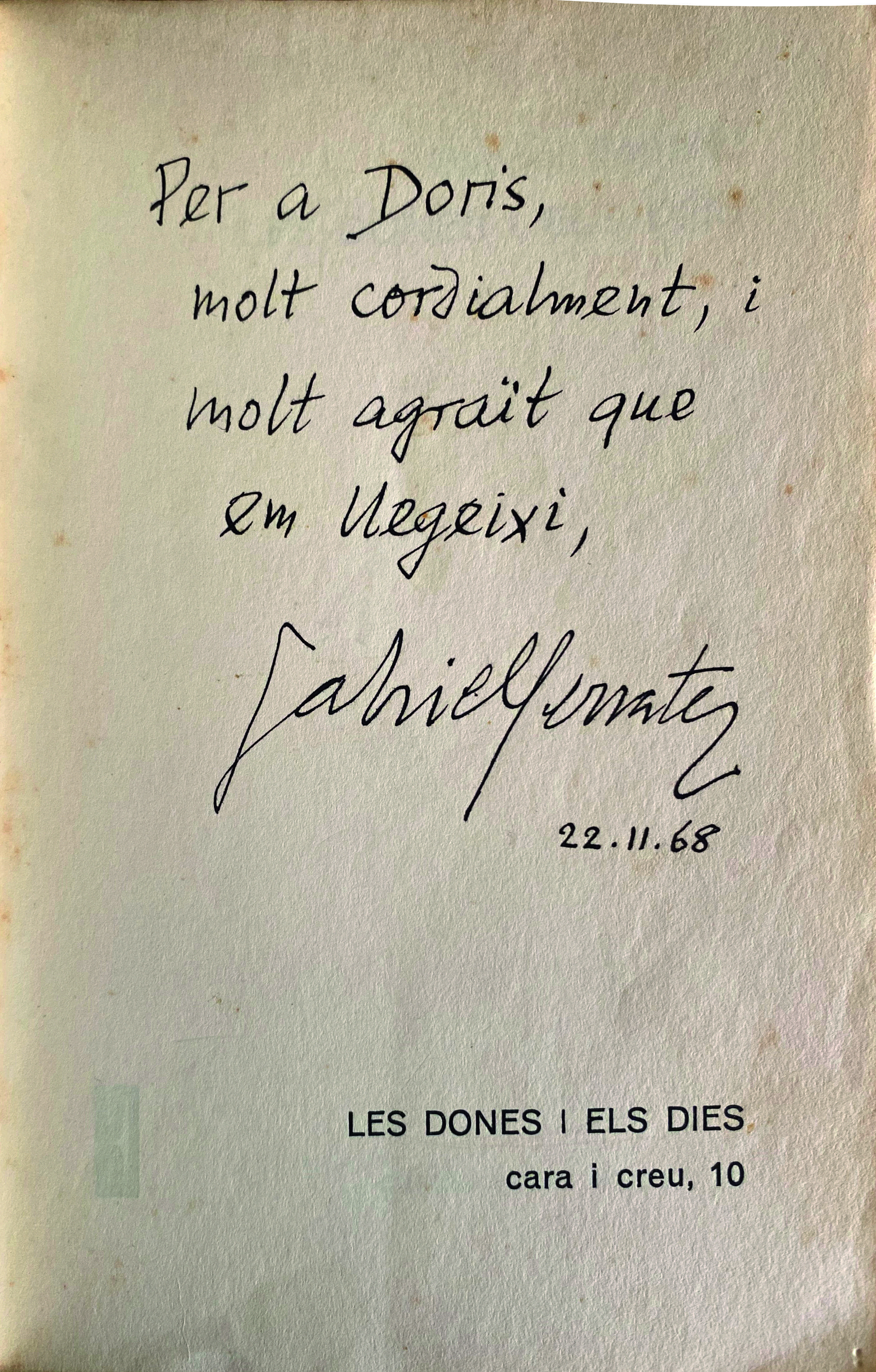 Gabriel Ferrater va dedicar un llibre a la jove Loris Leusser. FOTO: Cedida